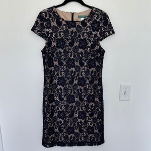 Pim + Larkin Elegant Lace Dress, Navy - Size L